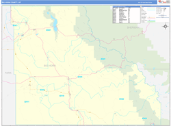 Big Horn County, WY Wall Map Zip Code Basic Style 2024